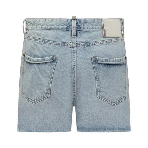 Logo-Patch Distressed Denim Shorts