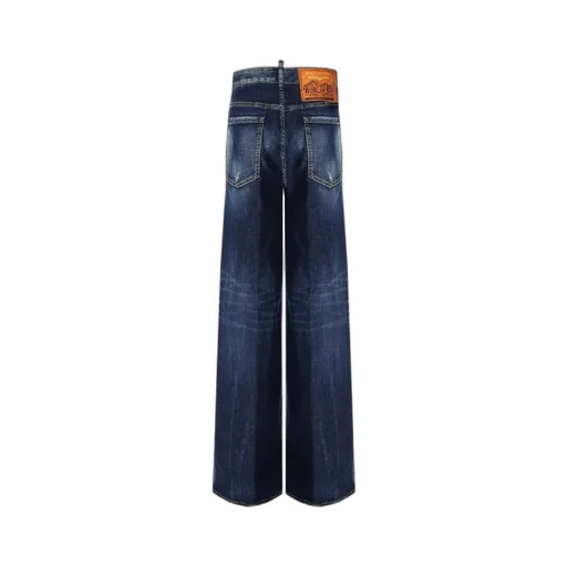 Distressed Wide-Leg Jeans