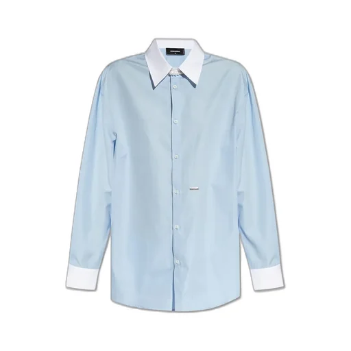 Logo-Brooch Button-Up Shirt