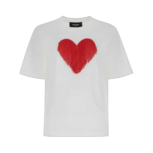 Heart Embellished Crewneck T-Shirt