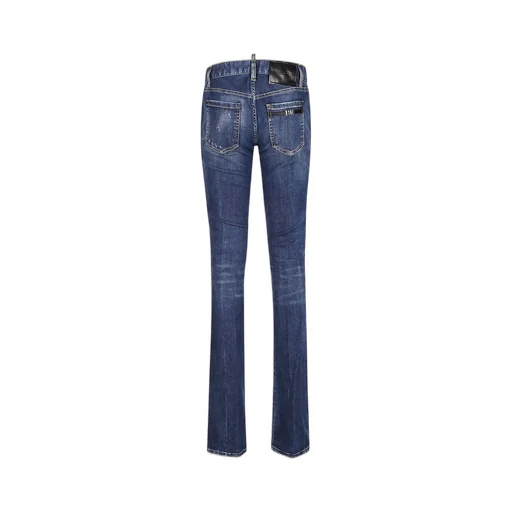 Distressed Split Cuffs Trumpet Bootcut Jeans