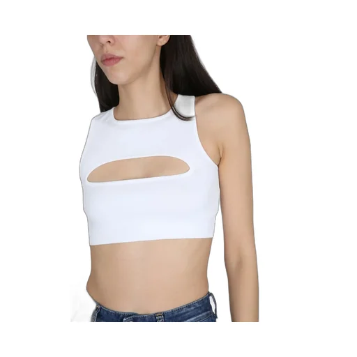 Cut-Out Crewneck Sleeveless Cropped Top