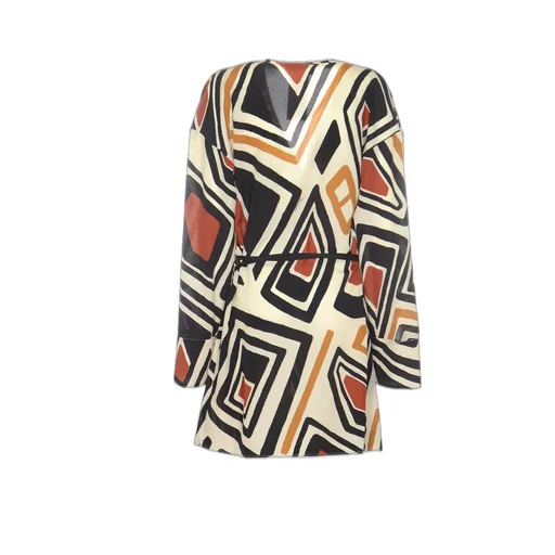 Geometric Printed Mini Wrap Dress