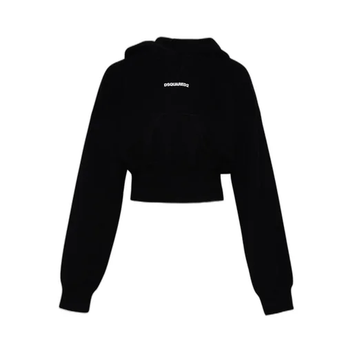 Logo Printed Cropped Hoodie