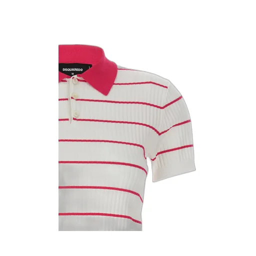 Striped Knit Polo Shirt