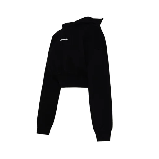 Logo Printed Cropped Hoodie