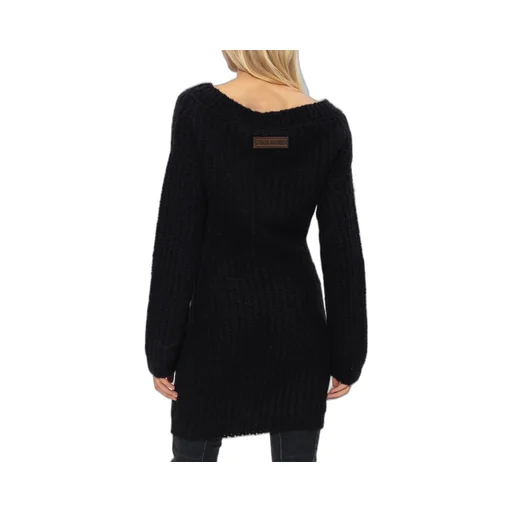 Off-Shoulder Long-Sleeved Knitted Dress