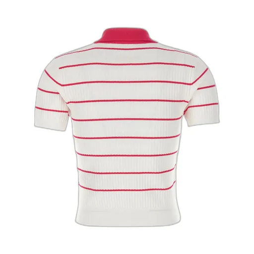 Striped Knit Polo Shirt