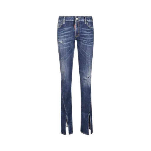 Distressed Split Cuffs Trumpet Bootcut Jeans