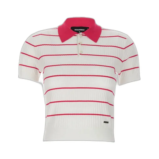 Striped Knit Polo Shirt