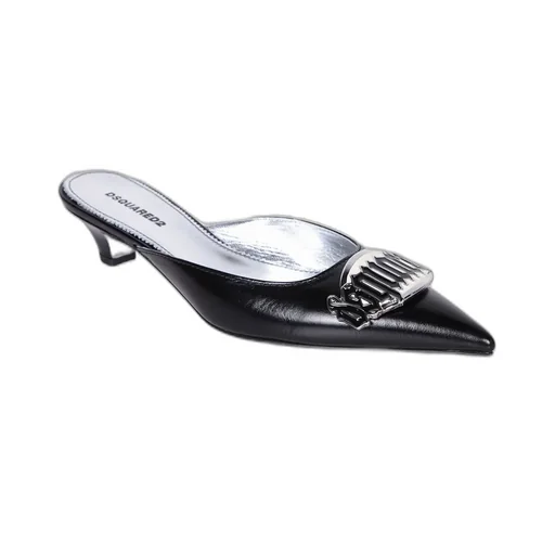 Logo-Plaque Pointed-Top Mules