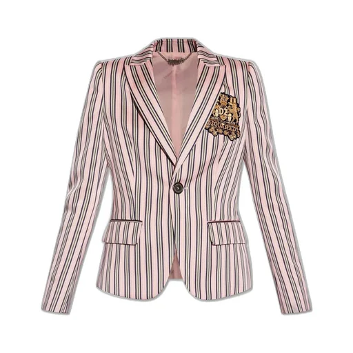Logo Patch Striped Tailored Blazer
