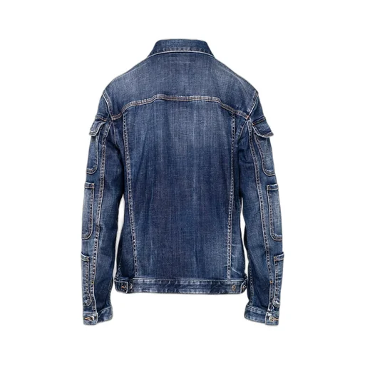 Pocket-Detailed Buttoned Denim Jacket