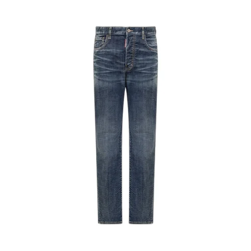 Logo Patch Straight Leg Jeans
