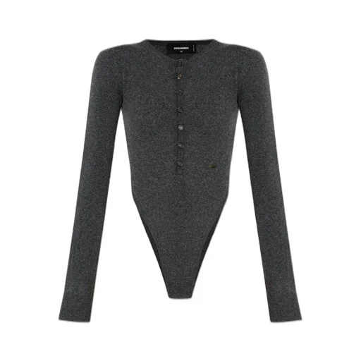Long-Sleeved Knitted Bodysuit