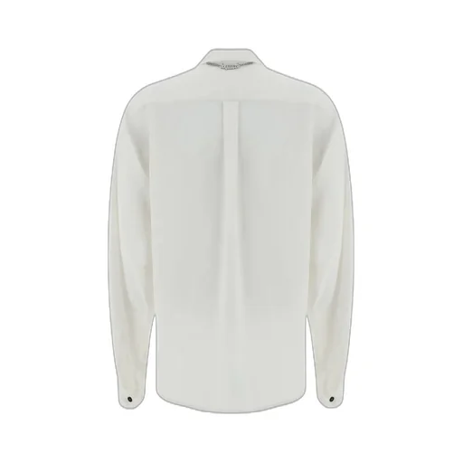 Buttoned Curved Hem Shirt
