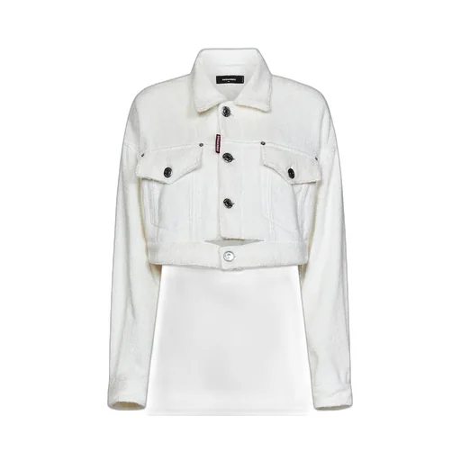 Buttoned Cropped Denim Jacket