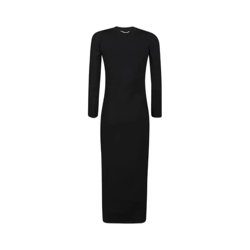 Cut-Out Crewneck Long-Sleeved Dress