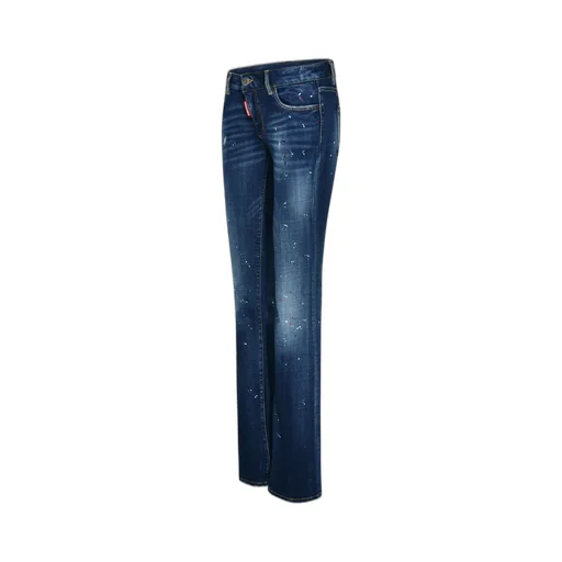 Straight-Leg Paint Splatter Distressed Jeans