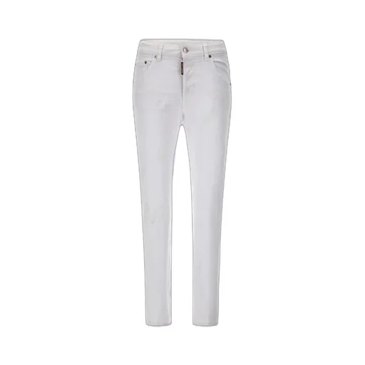 Distressed Logo-Patch Slim-Fit Jeans