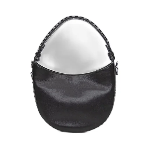 Stud-Embellished Handle Zipped Tote Bag