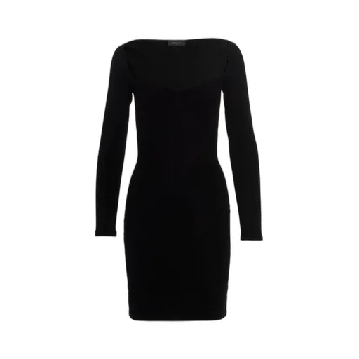 Long-Sleeved Sweetheart Neck Mini Dress