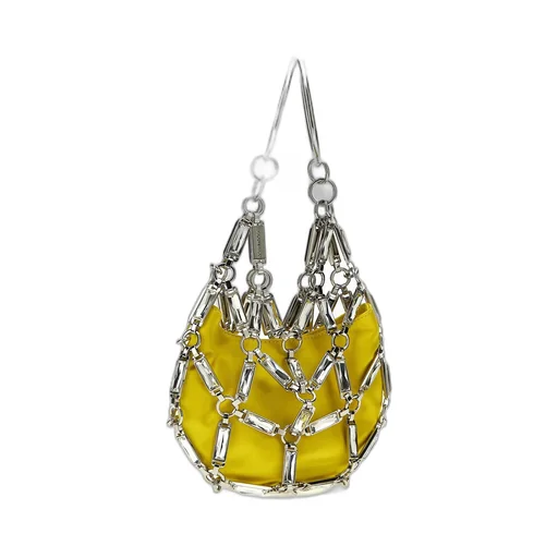 Cage Embellished Chain-Link Detailed Tote Bag