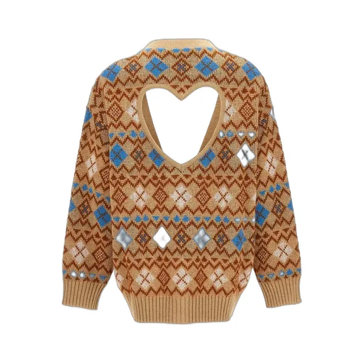 Heart Vintage Shetland Knitted Cardigan