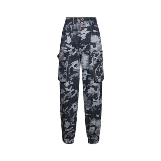 Camouflage-Print High Waist Tousers