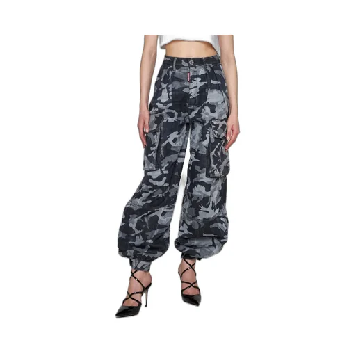 Camouflage-Print High Waist Tousers
