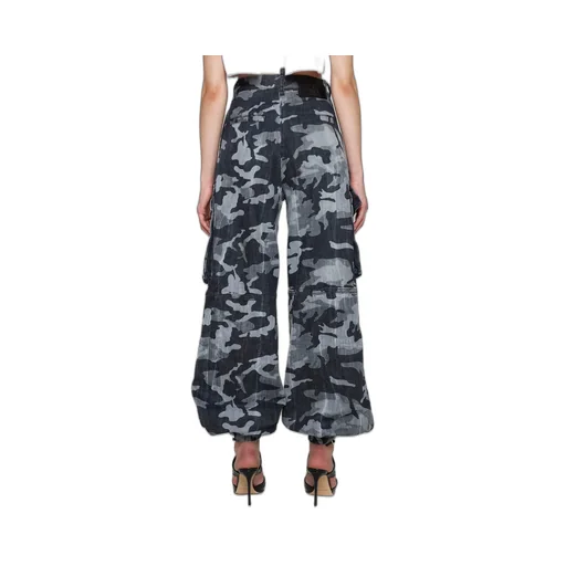Camouflage-Print High Waist Tousers