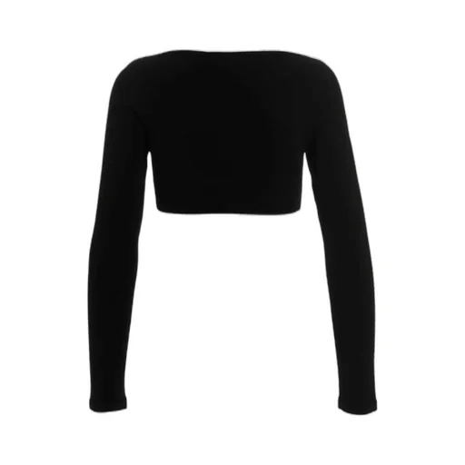 Cropped Square-Neck Knitted Top