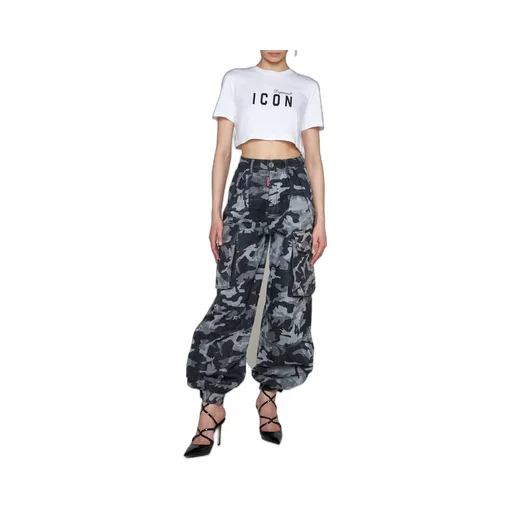 Camouflage-Print High Waist Tousers