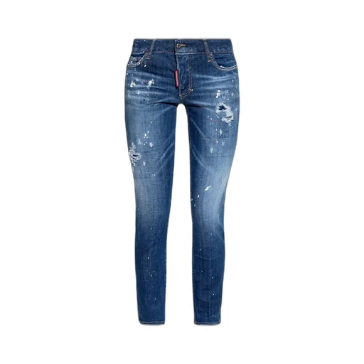 Paint Splatter Distressed Skinny Jeans