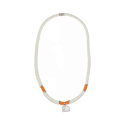 Logo-Charm Beaded Necklace