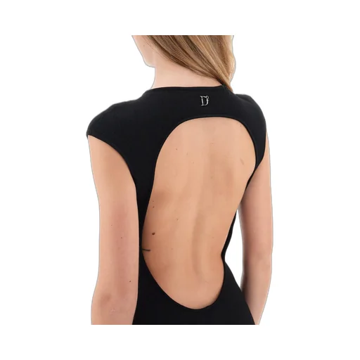 Open-Back Crewneck Mini Dress