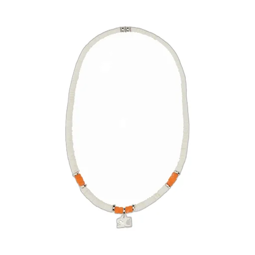 Logo-Charm Beaded Necklace