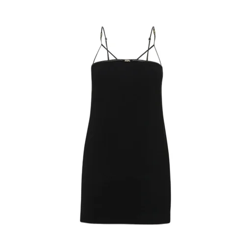 Logo Plaque Cut-Out Strappy Mini Dress