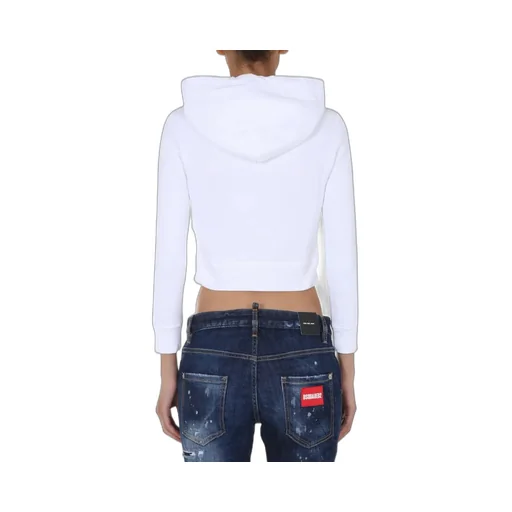 Graphic Print Cropped Hoodie