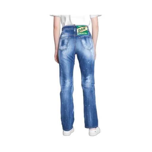 High-Waisted Distressed Jeans