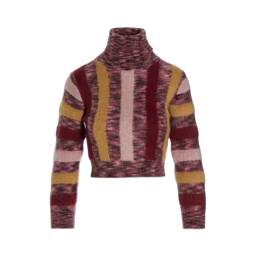 Striped Cropped Turtle Neck Jumper