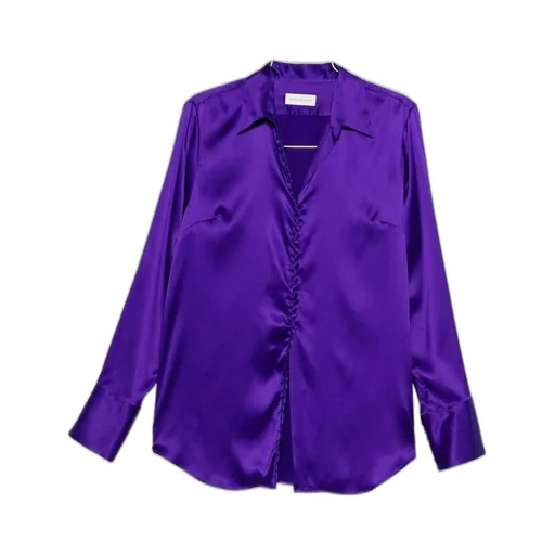 Collared Long-Sleeve Blouse