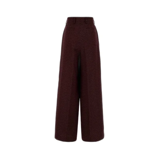 Dot Printed Straight-Leg Trousers