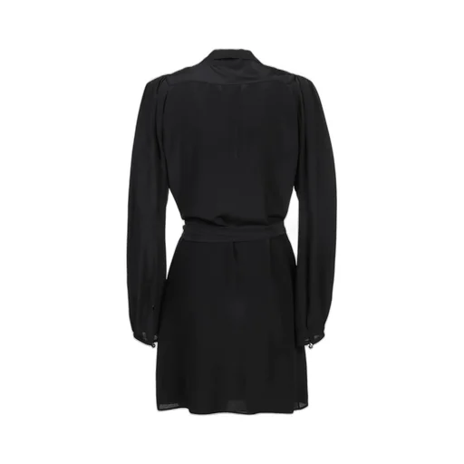 Pussy-Bow Tied Waist Mini Dress
