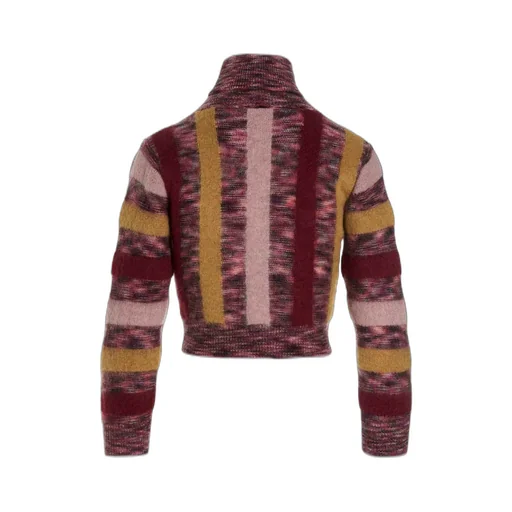 Striped Cropped Turtle Neck Jumper