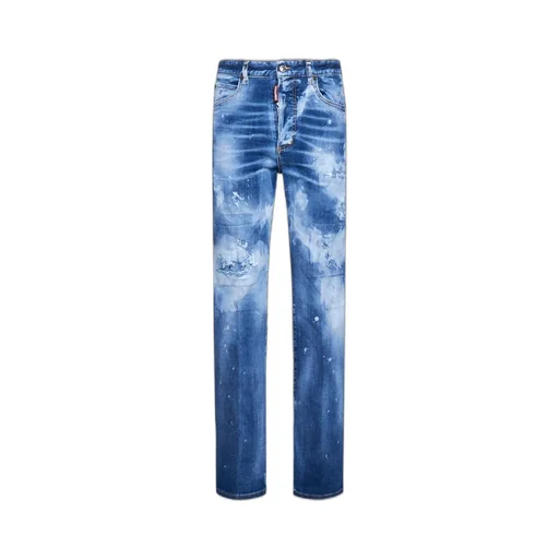 High-Waisted Distressed Jeans