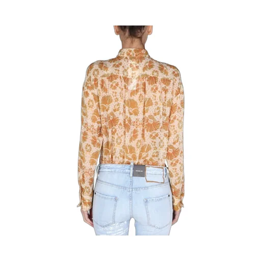 Woven Floral Print Long-Sleeved Shirt