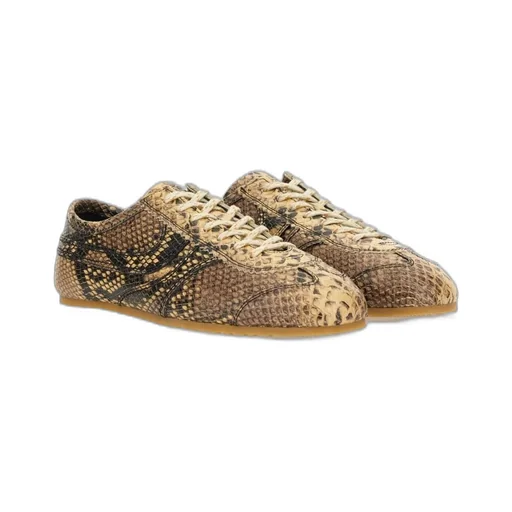 Embossed Lace-Up Sneakers