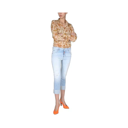 Woven Floral Print Long-Sleeved Shirt