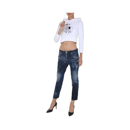 Graphic Print Cropped Hoodie